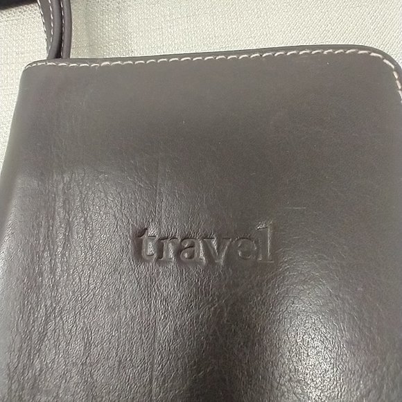 EDDIE BAUER BROWN LEATHER TRAVEL DOCUMENT CASE - Picture 6 of 7